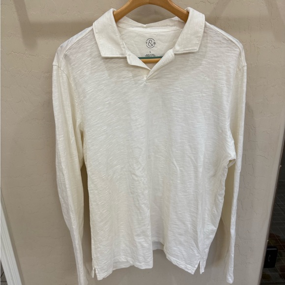 Treasure & Bond Other - Treasure & Bone Men's White Long Sleeve Polo
